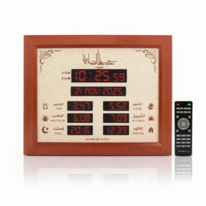 Horloge Azan AL AMIR AC103 V2 design moderne avec affichage LED et télécommande