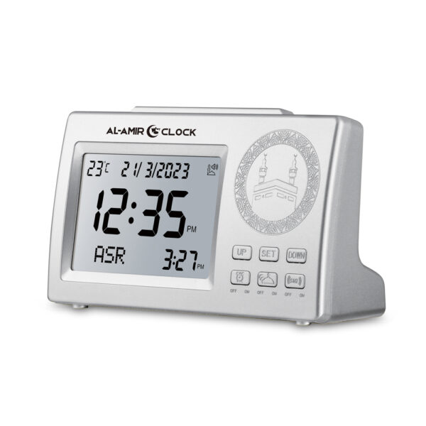 Horloge Azan AL AMIR AC100 compacte avec écran digital et horaires de prière