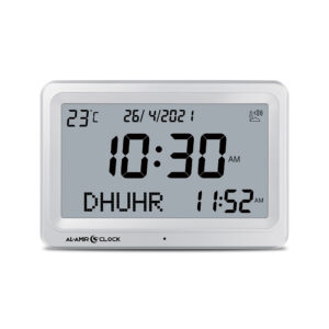 Horloge Azan AL AMIR AC101 écran XL avec horaires de prière et adhan intégré