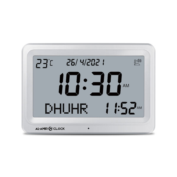 Horloge Azan AL AMIR AC101 écran XL avec horaires de prière et adhan intégré