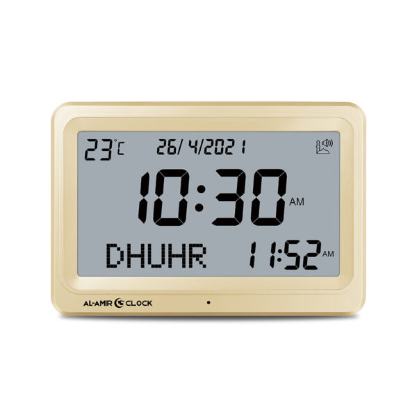 Horloge Azan AL AMIR AC101 écran XL avec horaires de prière et adhan intégré