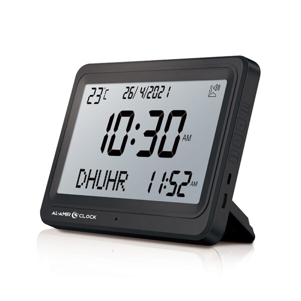 Horloge Azan AL AMIR AC101 écran XL avec horaires de prière et adhan intégré