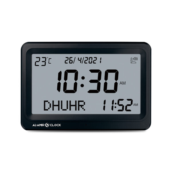 Horloge Azan AL AMIR AC101 écran XL avec horaires de prière et adhan intégré