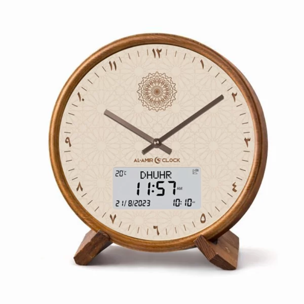 horloge adhan islamique waqti arabian chiffres arabes design oriental