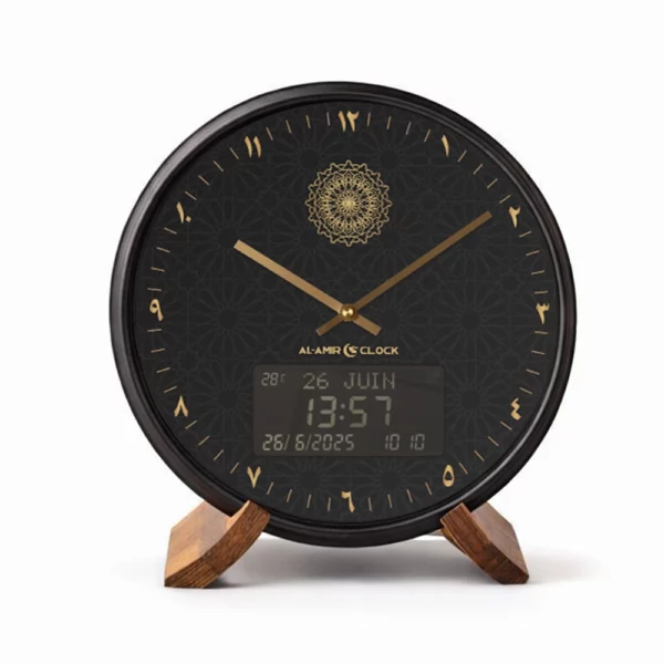 horloge adhan islamique waqti arabian chiffres arabes design oriental